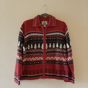 Women's Vintage Holiday Sweater by Tiara International. Worn twice. Zipper front